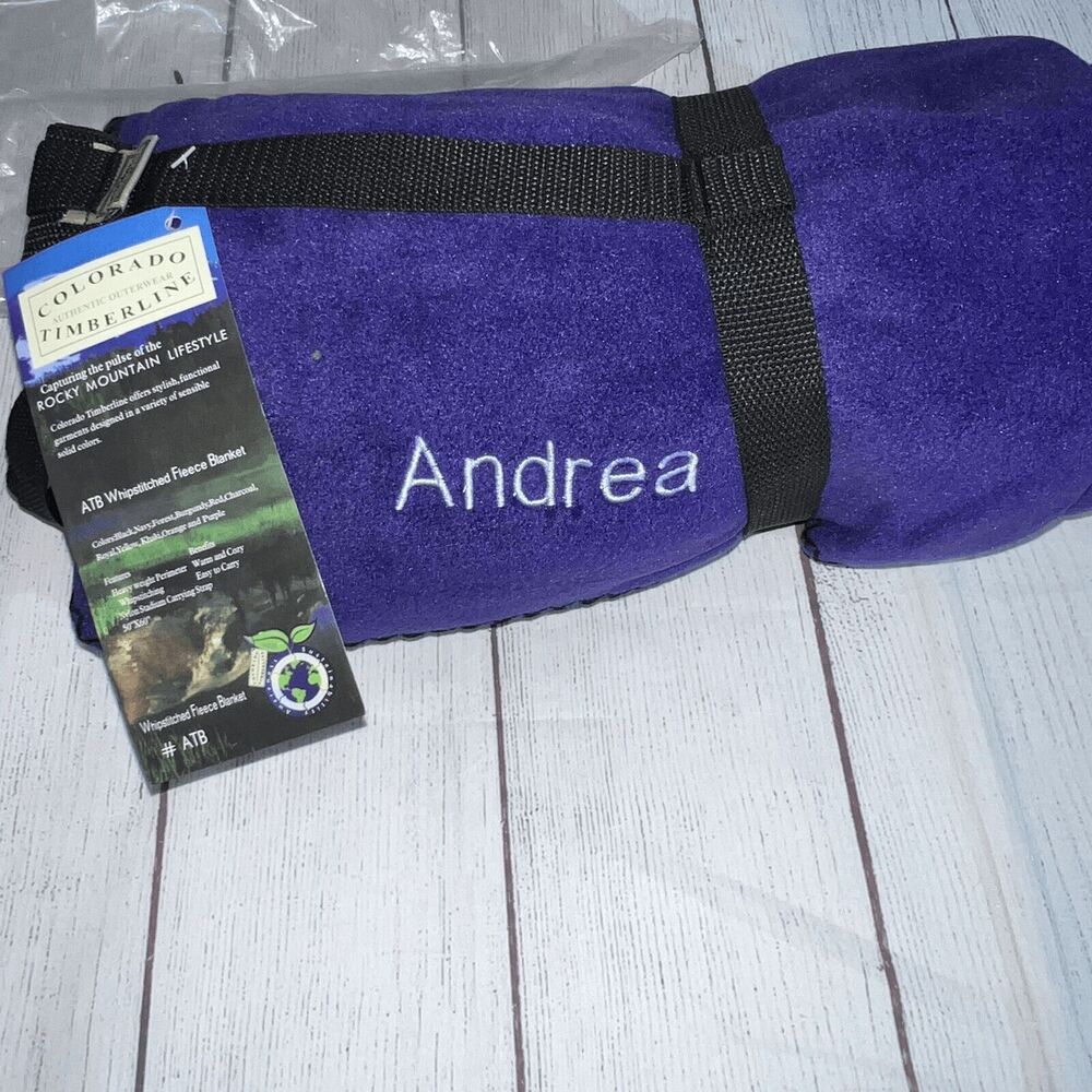 Colorado Timberline Purple Personalized "Andrea" Fleece Blanket